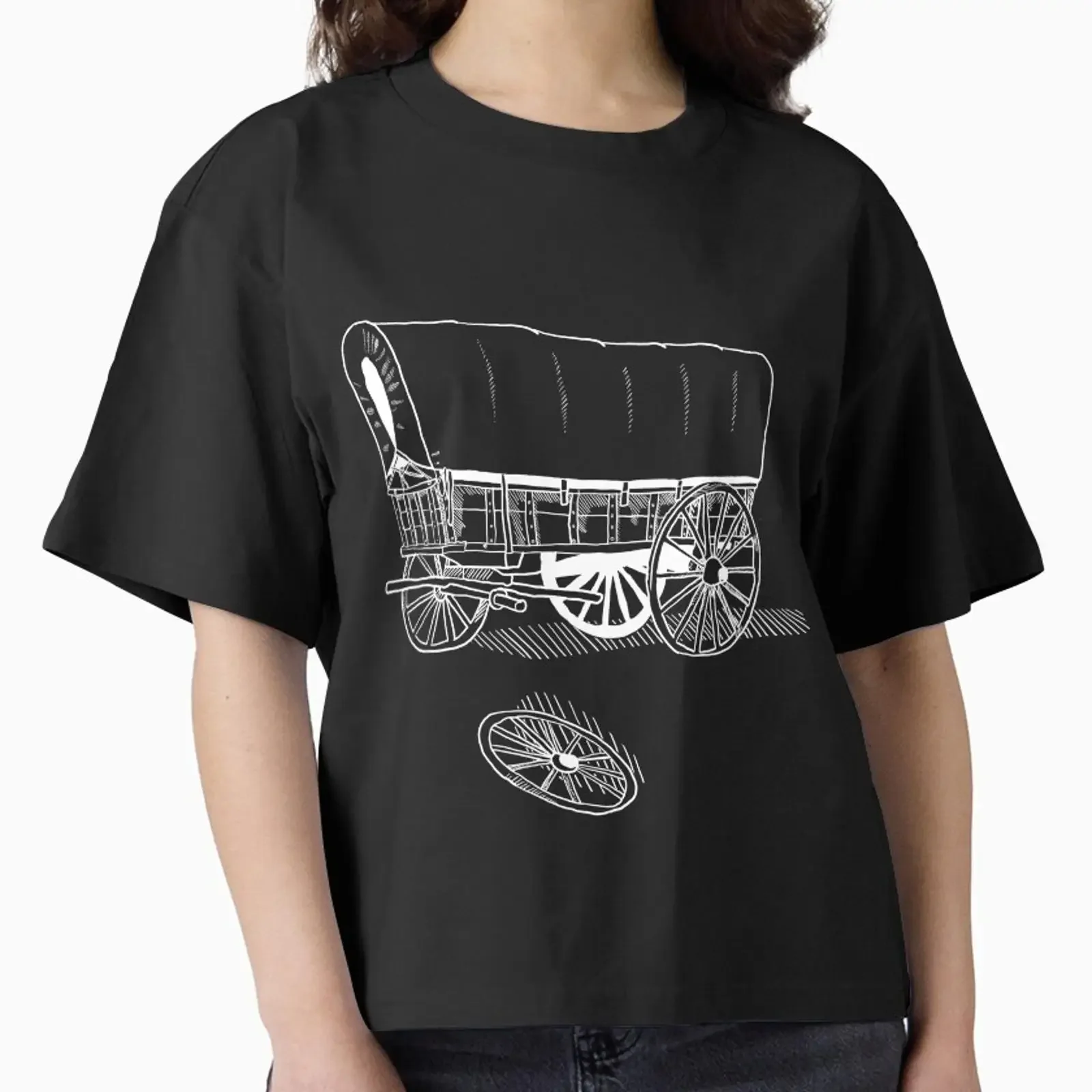 Green Broken Wagon designed and sold by Cobraoil vintage Washed Versatile Casual fashion Comfortable graphic Soft Breathable