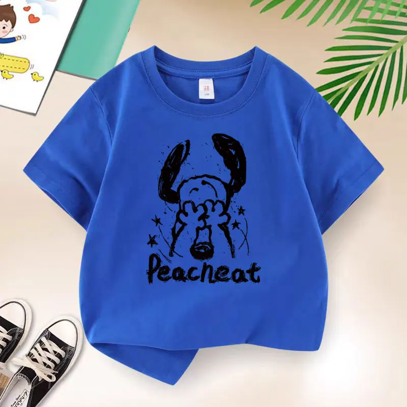 Close Your Eyes T-shirt for Boys Cotton Kids T Shirt Cartoon Children Casual Clothes Teen Baby Boy Summer Tops 6 8 10 12 Years