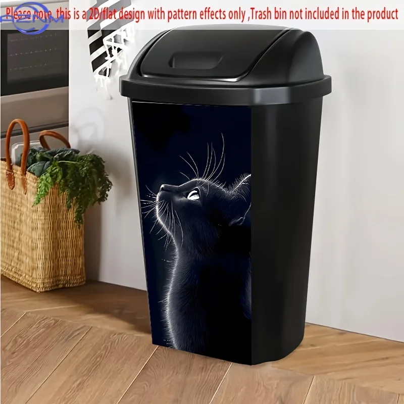 Golden Retriever in Flower Field Self-Adhesive Dustbin Stickers, Non-Festive, PVC,  Fit for Garden, Pet, Sunny-Themed Bins