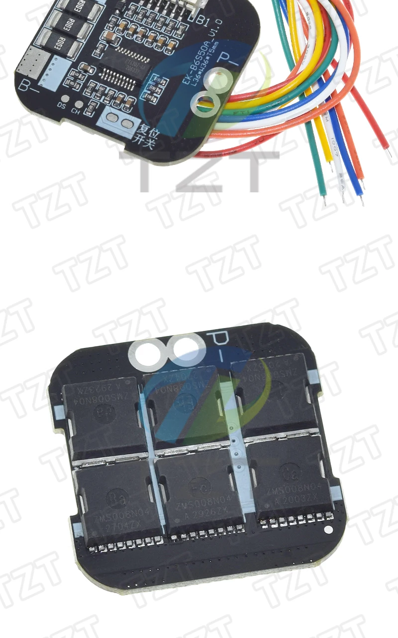 1/3 Stück TZT 3S 4S 6S 12V 16,8V 24V 50A BMS Ternäre Li-Ionen-Lithium-Batterie-Schutzplatine mit Temperaturschutz – Detail 9