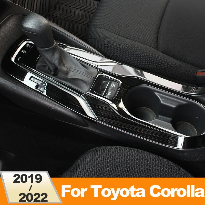 

Stainless Steel Gear Shift Panel Water Cup Holder Cover Trim For Toyota Corolla 2019 2020 2021 2022 2023 2024 E210 Accessories