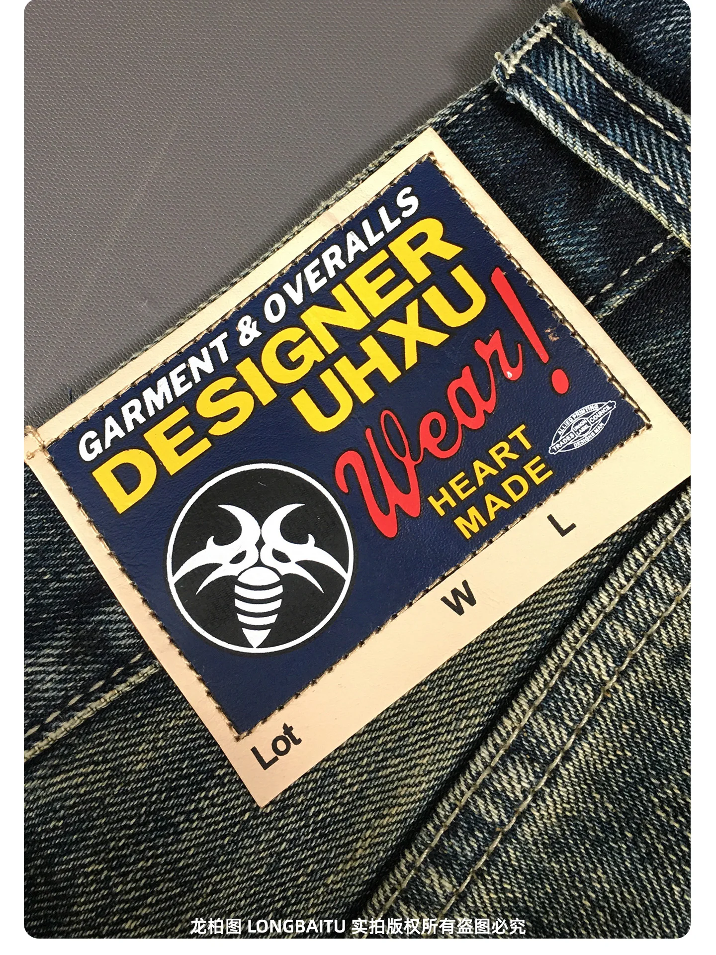 Pantalones vaqueros rasgados de alta calidad para hombre, pantalones holgados y rectos con parche Vintage americano, pantalones de calle desgastados lavados de algodón 100%