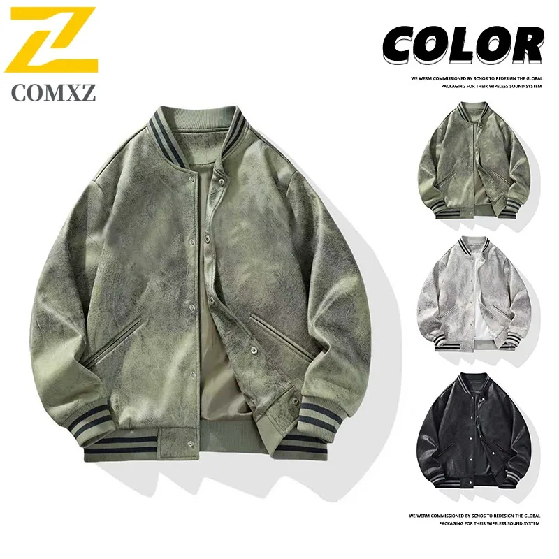 

COMXZ Men Motorcycle Jacket Premium American Fashion Comfort Motorcycle Coat High End Travel Windproof Lightweight Autumn Coats