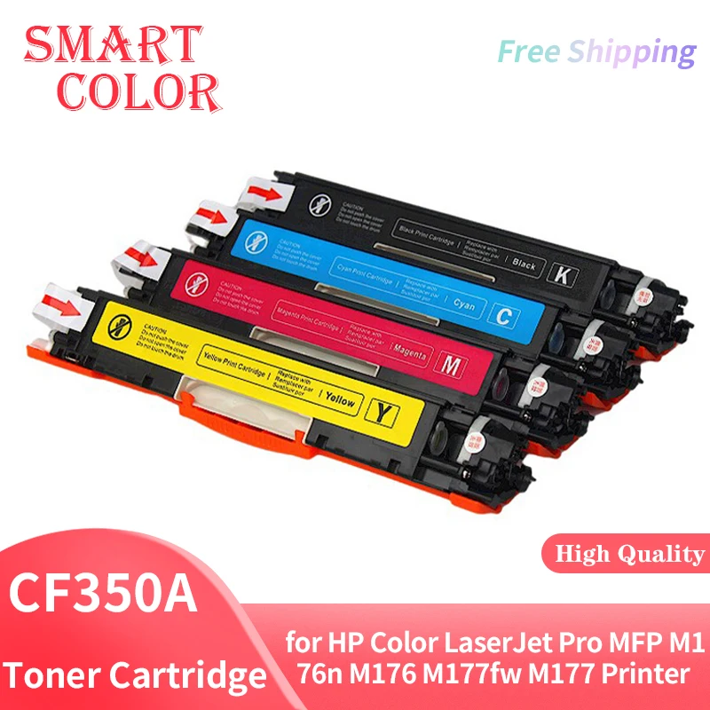 NEW Compatible toner cartridge CF350A CF351A CF352A CF353A 130A for hp Color LaserJet Pro MFP M176n M176 M177fw M177 Printer