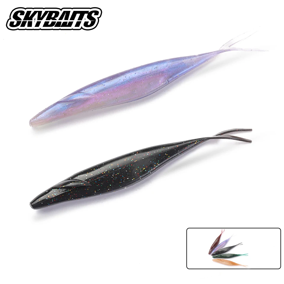 SKYBAITS 6Pcs/Lot 12.7cm 9.6g PVC Soft Lure Forked Tail Sinking Silicone Swimbait Artificial Fishing Lure Pike Perch Bass Pesca
