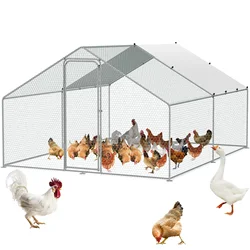 VEVOR Duży metalowy kurnik dla kurników Walk-in Chicken Runs Spire Roof Hen House for Outdoor Backyard Farm Duck Rabbit Cage Poultry Pen