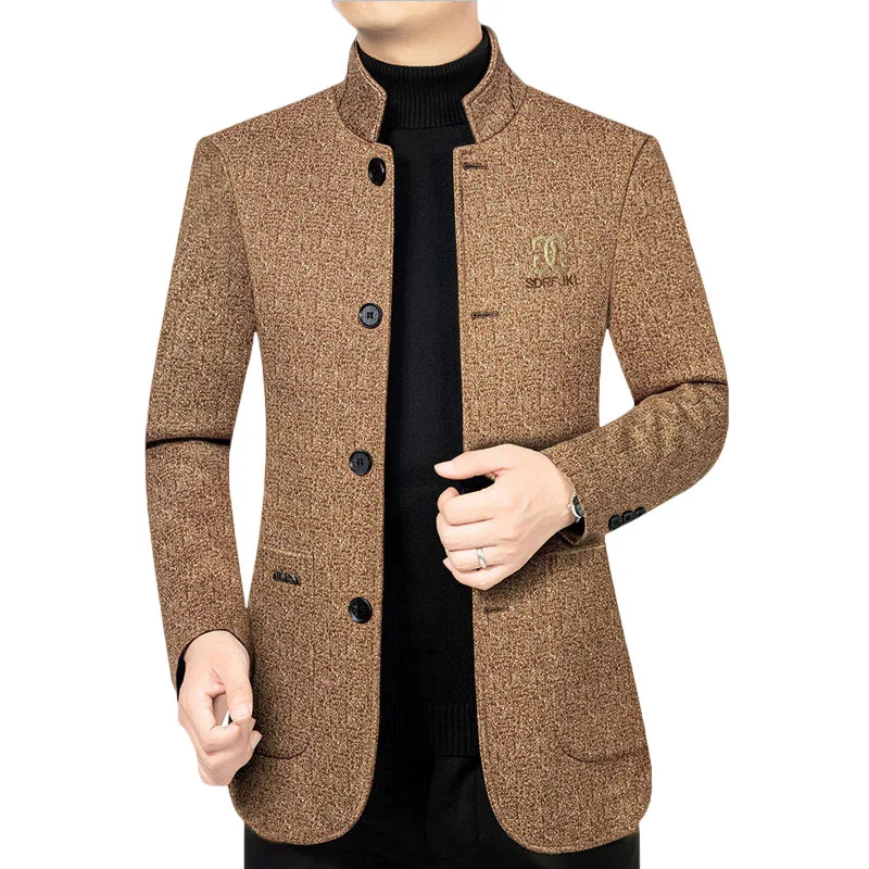 Middle-Aged And Elderly Men's Woolen Suit Jackets Business Casual Style for Autumn Winter 2026 Dads Fashionable And Comfortable