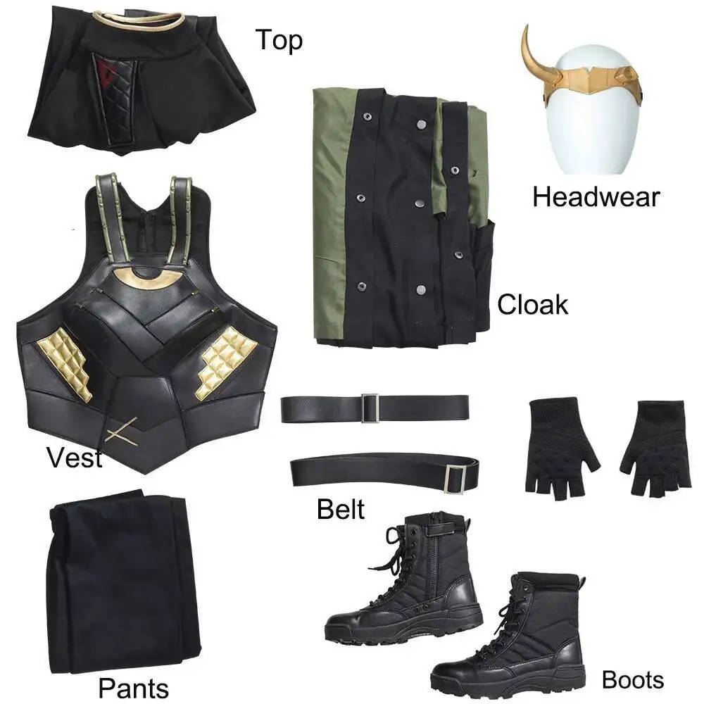 

MMGG Lokii Плащ Сильви Жилет Рога Корона Наряды Запчасти Для Хэллоуина Карнавальная Игровая Вечеринка На Заказ