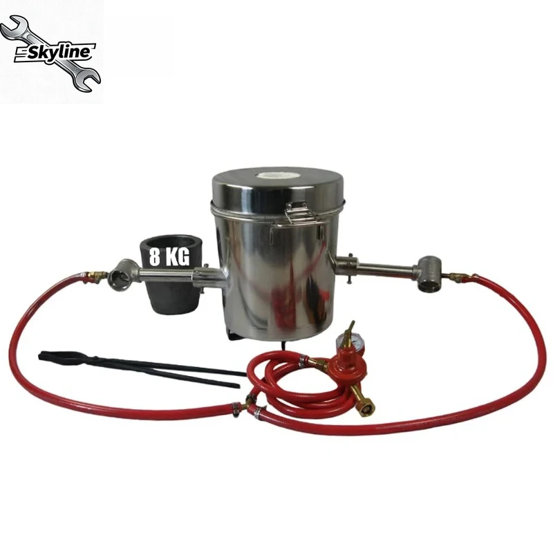 8KG/17.63LBS Propane Melting Furnace Kits With Double Forge Burners Foundry Furnace Kiln For Gold Silver Melting Metal