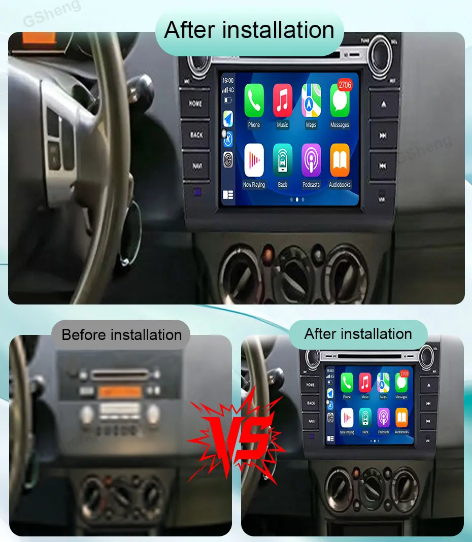 For Suzuki Swift 2003‑2010 Multimedia Player 8 inch Android BT WiFi CarPlay IPS Touch‑Screen DSP Stereo No 2‑din Auto Tools Unit