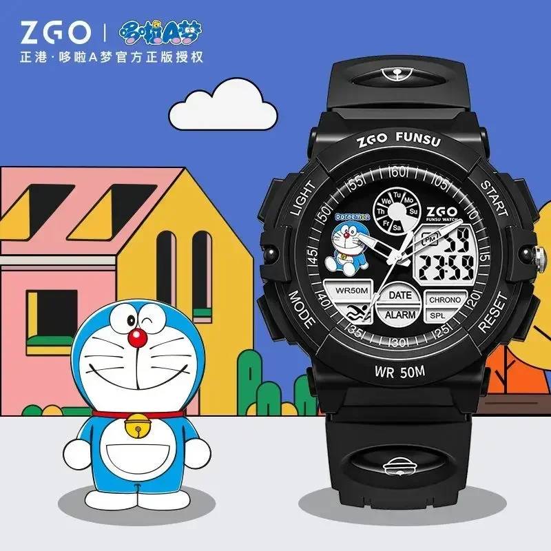 Zgo Anime Serie Kinderhorloges Multifunctionele Zwarte Technologie Gloeien Elektronisch Horloge Speelgoed Geschenken