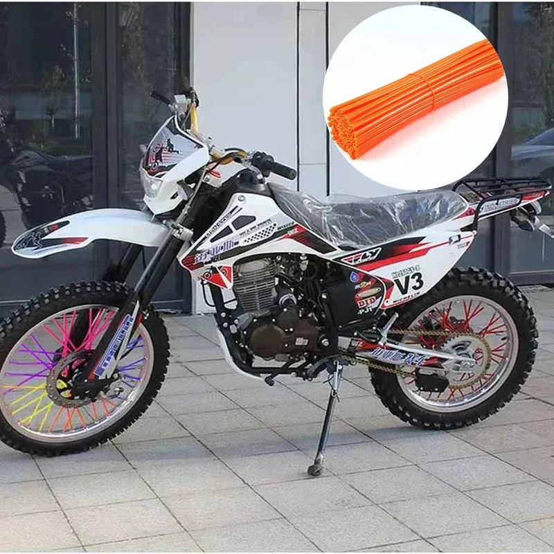 

72pcs Motorcycle Spoke Cover Motocross Dirt Bike Decorative Wheel Rim Spoke Wrap Protector For Honda Monkey KTM EXC 125 390 690