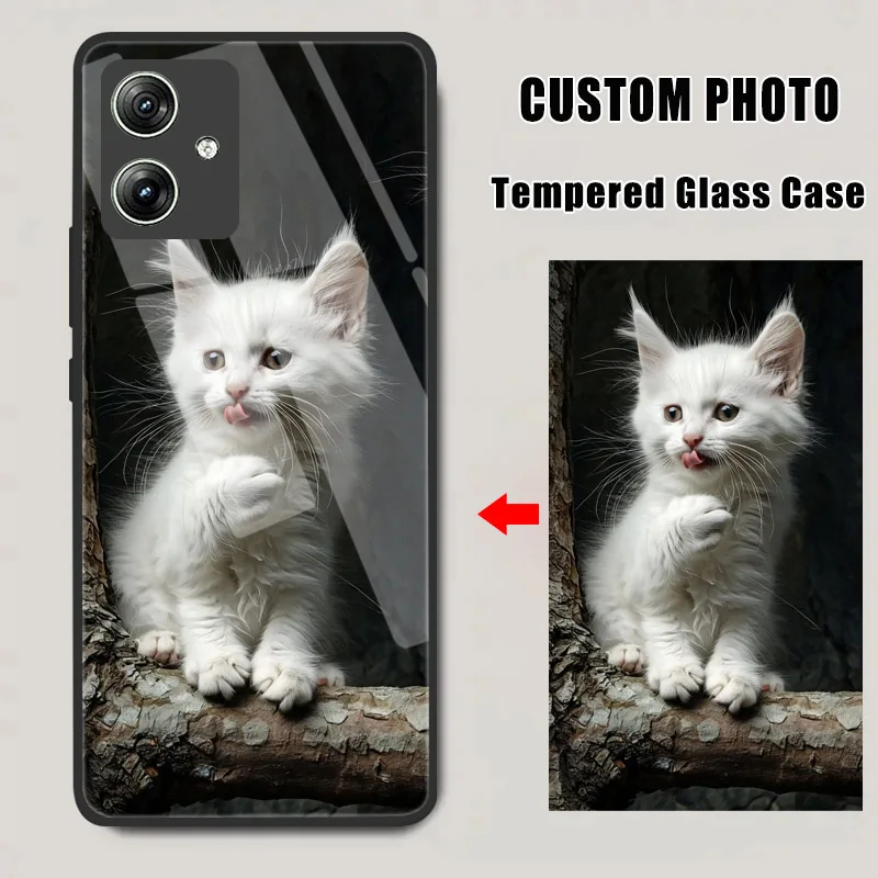 حافظة هاتف من الزجاج المقسى لهاتف موتورولا إيدج 50 40 NEO 30 Pro Ultra Fusion G04 S G34 G84 G54 غطاء خلفي ذاتي الصنع #1