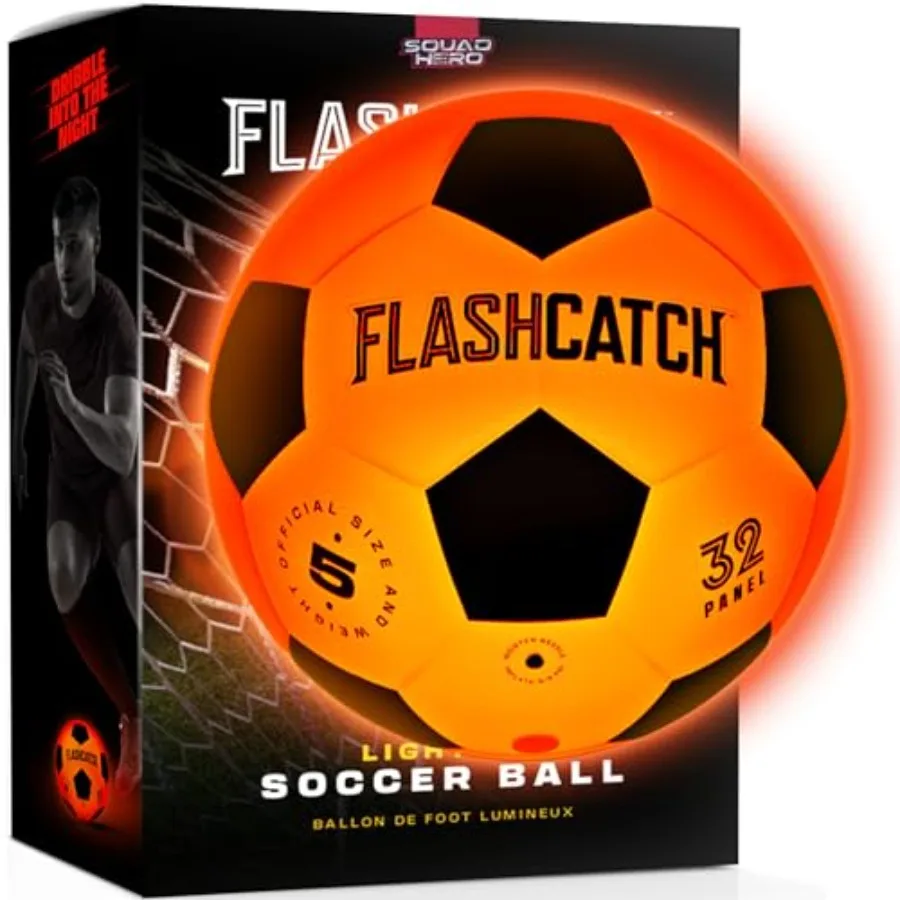 

Light Up Soccer Ball - Glow in the Dark - NO 5 - Sports Gear Gifts for Boys and Girls 8-15+ Year Old -,Teens Gift Birthday Idea