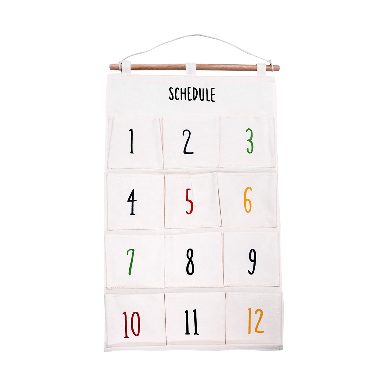 

Wall Mountable Hanging Storage Bag 12 Pockets Natural Cotton Linen Organizer for Dorm Room Closet Entryway Wall Door Mounted