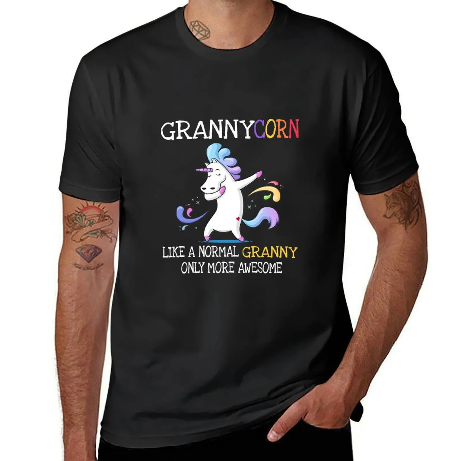 

Grannycorn Like An Granny Only Awesome Unicorn T-Shirt oversized quick drying mens t shirts casual stylish