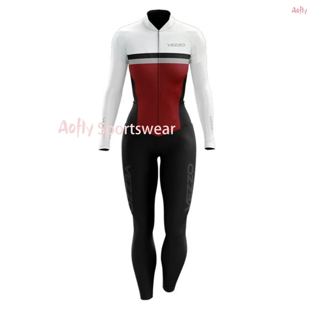 In magazzino tuta da ciclismo vazzo Conjunto lungo femminile scimmia ciclista slip set tuta per le donne abbigliamento estivo bici Fitness