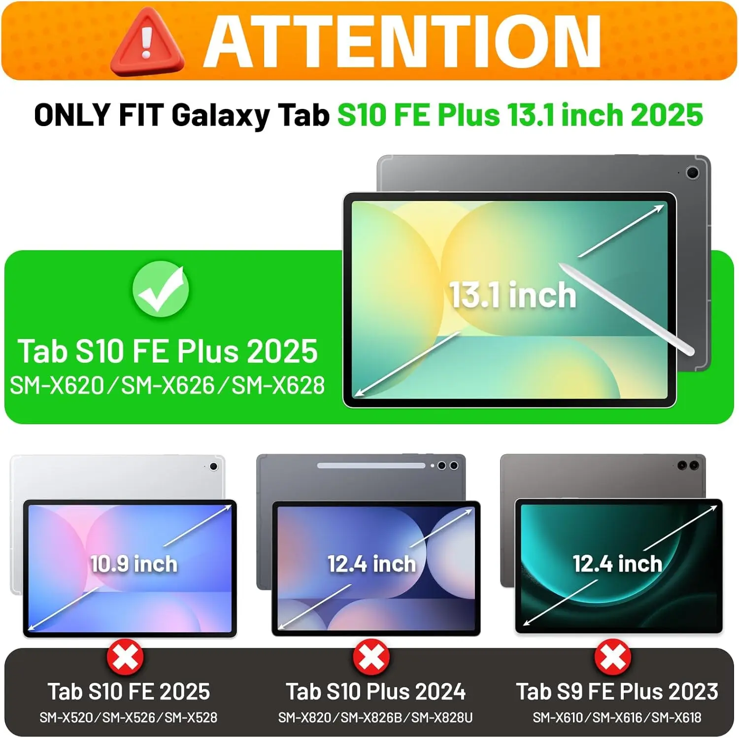 Case for Samsung Galaxy Tab S10 FE+ / S10 FE Plus 5G 13.1