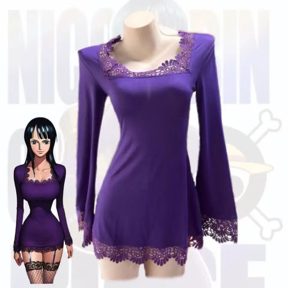 

Cosplay Costumes Nico Robin Outfit Straw Hat Pirates Nami's Purple Lace Dress (Anime Style)