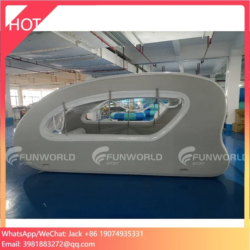 Factory Price Solar Inflatable Fishing Boat Inflatable Electric House Boat 4.5m Inflatable Catamaran Powered By Solar Energy