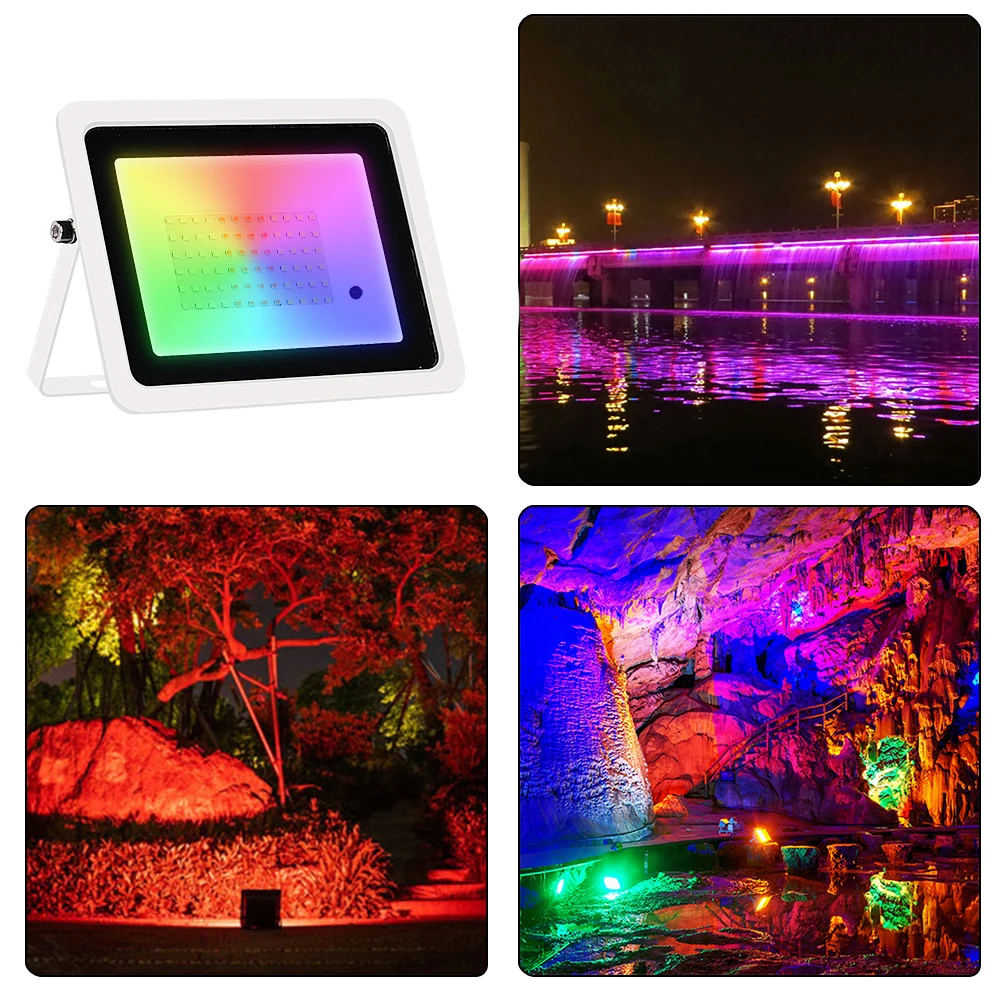 Imagem -05 - Impermeável Rgb Reflector Led Spotlight Iluminação do Jardim ao ar Livre Lâmpada do Projetor Refletor 100w 50w 30w 20w 110v 220v Ip68