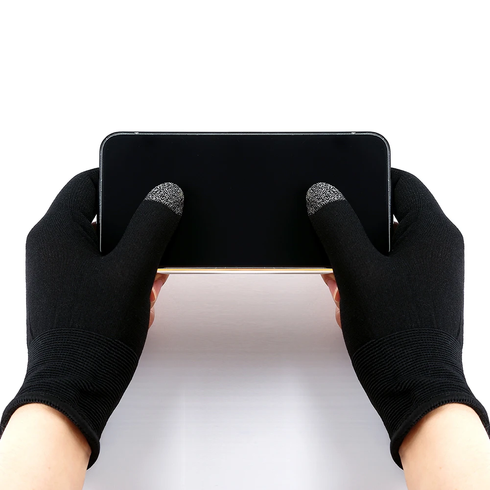 1 Pair Breathable Mobile Phone Finger Sleeves Gaming Finger Cover Sweatproof Palm Fingertip Gloves for PUBG Mobile Mobile Gaming