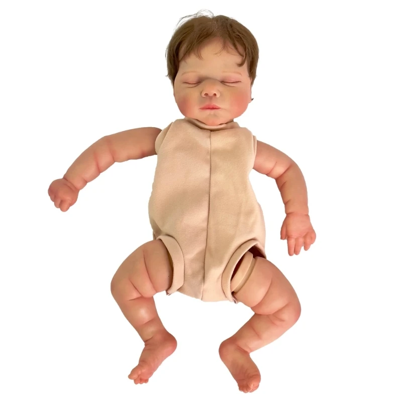 19'' Reborns Doll Kits Baby Doll Toy Nurturing Doll Realistic Handmade Soft Unfinished Baby Doll Children DIY Craft Toy