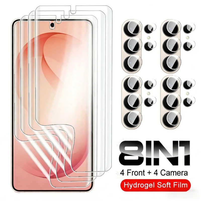 Hydrogel Film for Samsung Galaxy S26 Ultra S25 Edge S24 Fe 8in1 Front HD Screen Protector for Samsung S26 Plus + Camera Glass