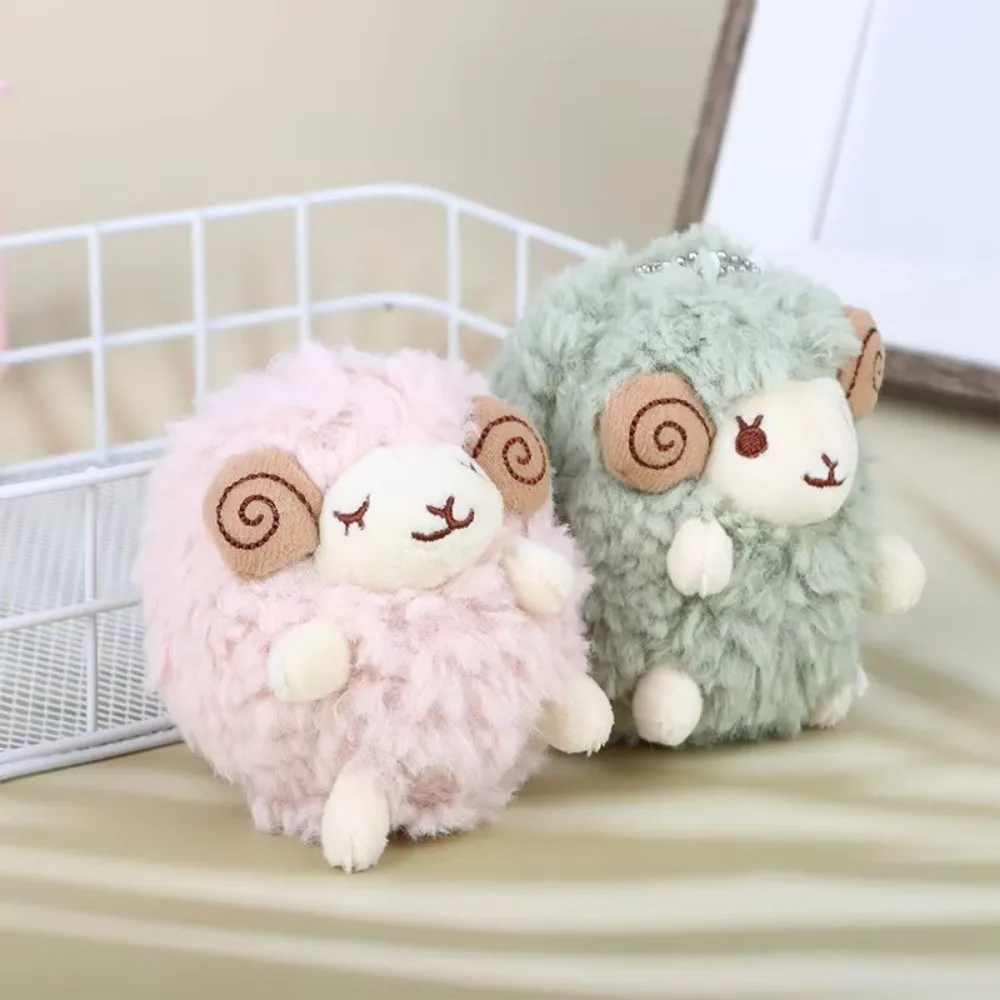 Mini Size Plush Sheep Pendant Soft Fluffy Texture Stuffed Plush Material Lamb Keychain Plush Cartoon Anime Style