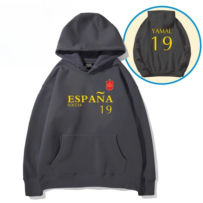 2026 Spain Barcelona Team Yamal with The Same No. 19 Football Clothes Fans Hooded Sweater Men's and Women's Sports Jackets