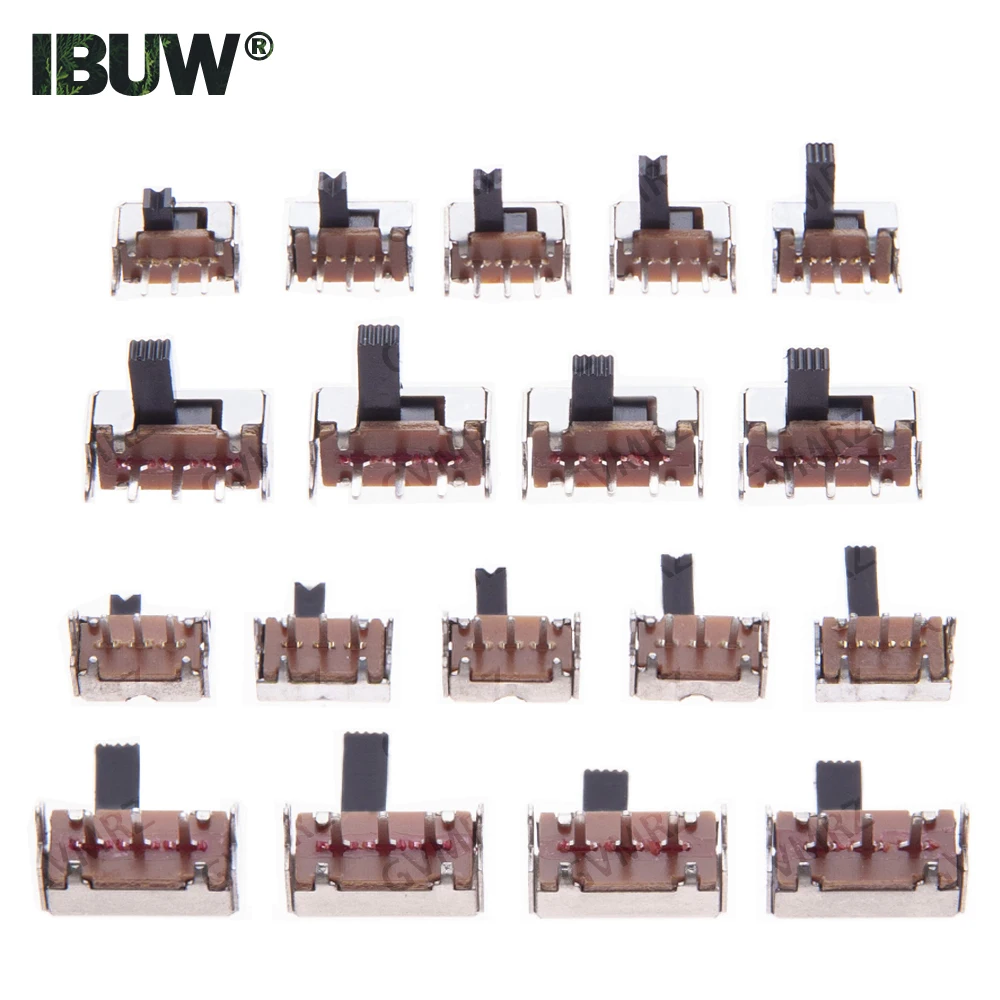 SK12D07VG2/3/4/5/6 SS12D SS12F Miniature Slide Switch SPDT 3 Pin PCB 2 Position 1P2T Side Knob Handle High 2/3/4/5/6mm 5mm 6mm