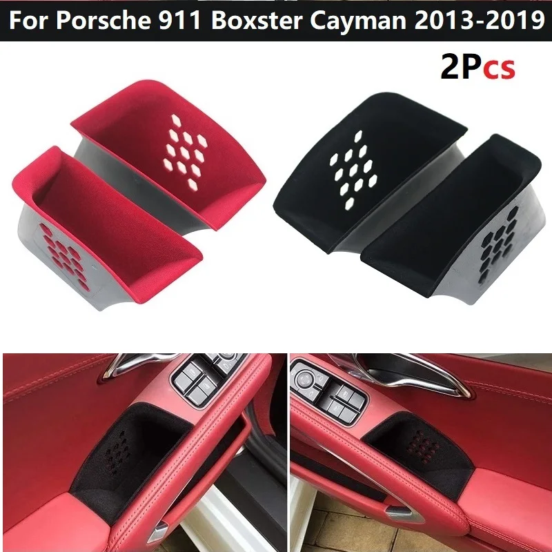 

Car Door Armrest Handle Organizer Storage Box Stowing Tidying ABS+ Flocking Fit For Porsche 911 Boxster Cayman 2013-2019