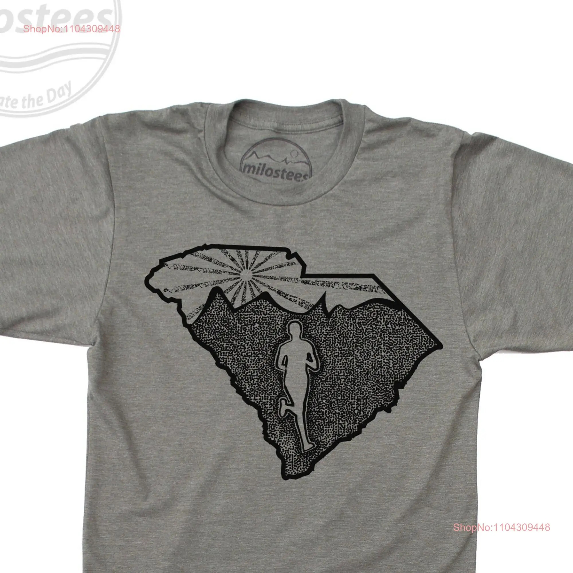 South Carolina T Shirt Run Columbus in a soft army green hue great for city slicking Charleston or runs Myrtle Beach