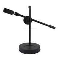 Tabletop Overhead Tripod Stand With Ring Light Mobile Phone Holder And Boom Arm For Nail Art Photography Table Shooting Tripods
