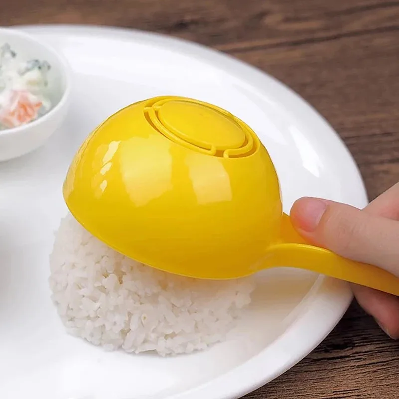 

Household Half Round Porridge Spoon, Plastic Non-Stick Rice Scoop DIY Rice Ball Mold Accessory