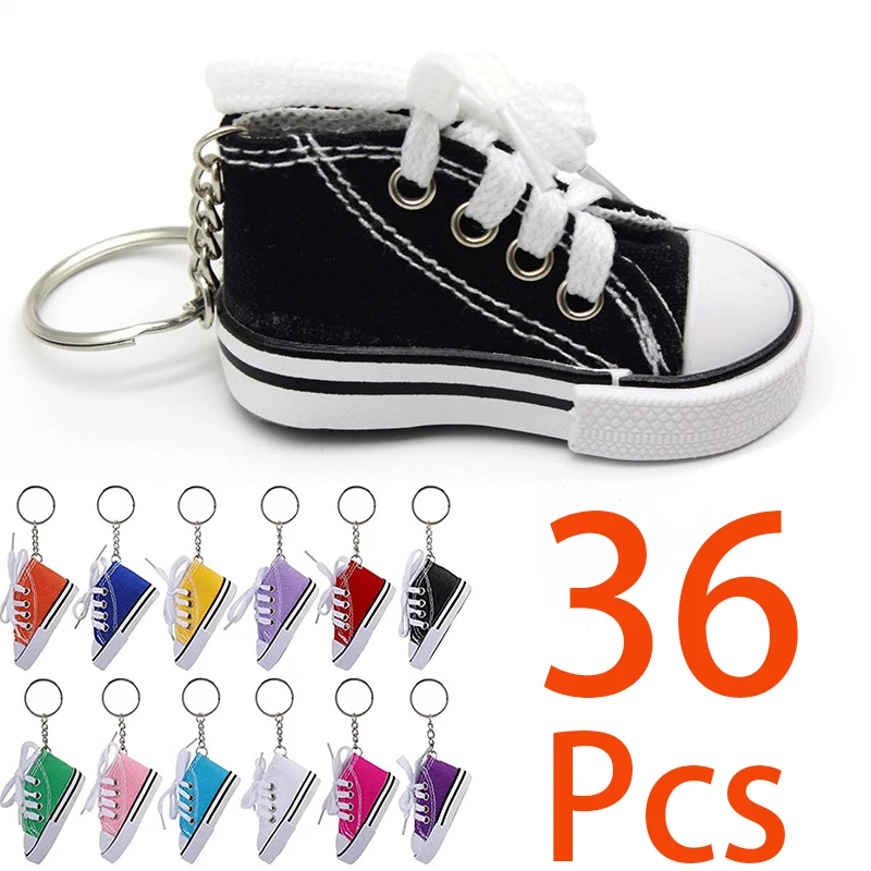 36Pcs Canvas Shoes Key Chain Promotion Creative Keychain Gift Keychain