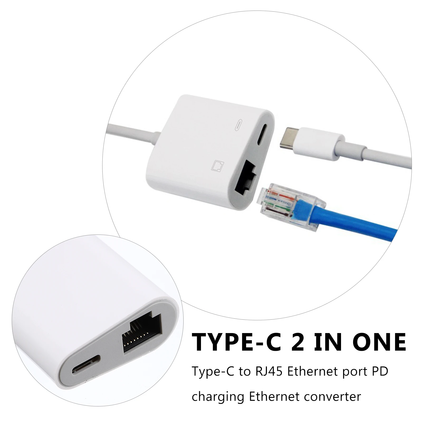 

Type C to Rj45 100m Ethernet Adapter Cable Converter Plug and Play Wired Network Adapter Ethernet WiFi Converter for Pc Laptop