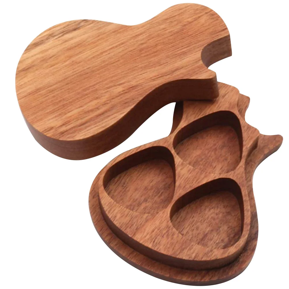 

Wooden Guitar Pick Case Storage Box for Electric Acoustic Picks Holder Durable Compact Plectrum Box Guitar Accessories