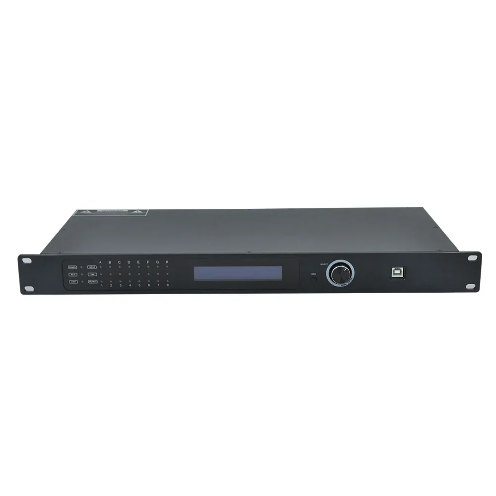 Amplificador de potencia de red DSP, 8 entradas, 8 salidas, procesador de matriz grande, mezclador de sonido profesional de Audio, gestión para sala