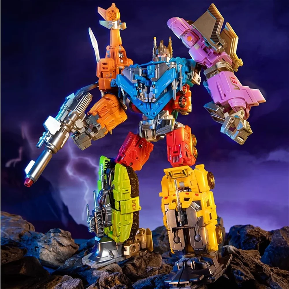 7 in 1 alloy sea, land and air combination transformable robot star change war god children\'s hand-made robot toy gift