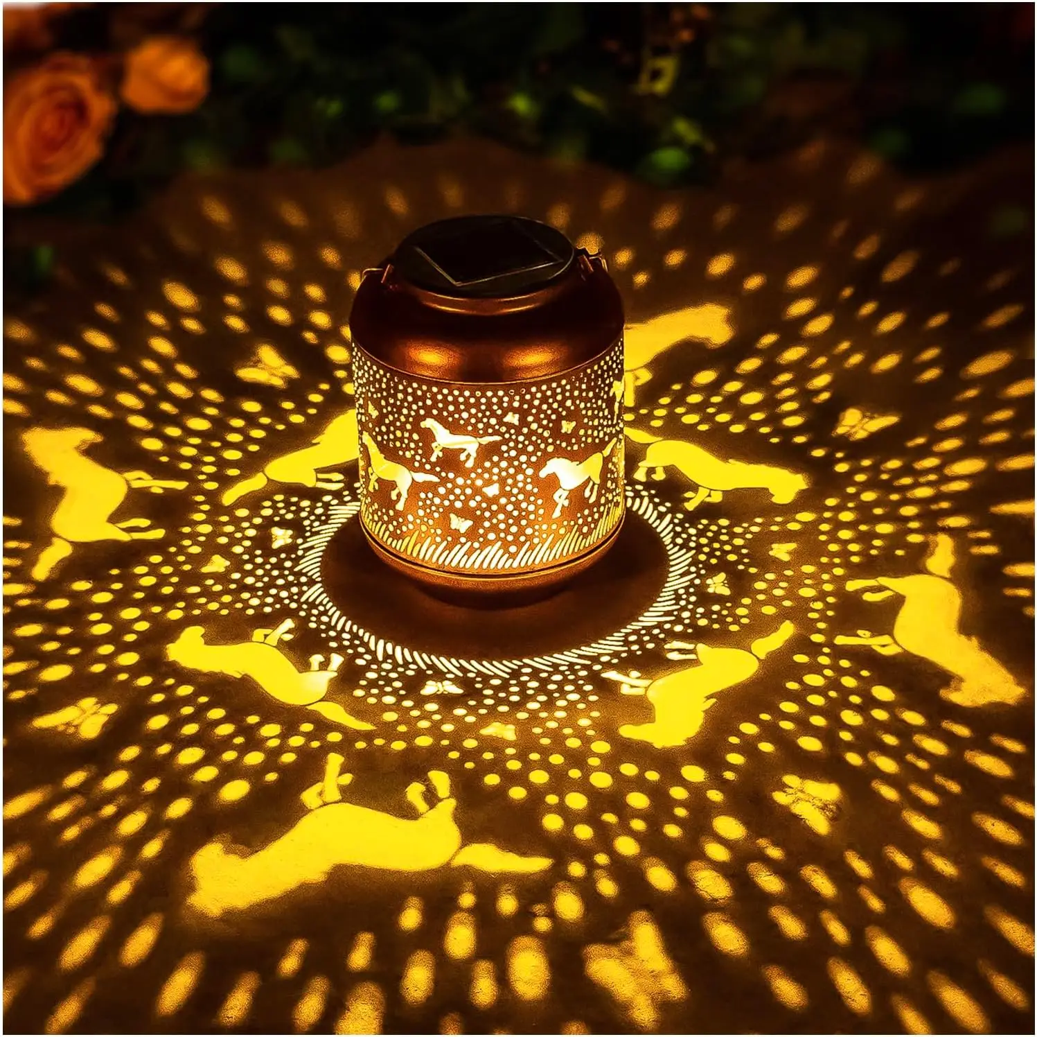 

Horse Solar Lanterns Outdoor Waterproof Hanging Solar Lights Horse Gifts for Women Men Metal LED Decorative Light for Yard