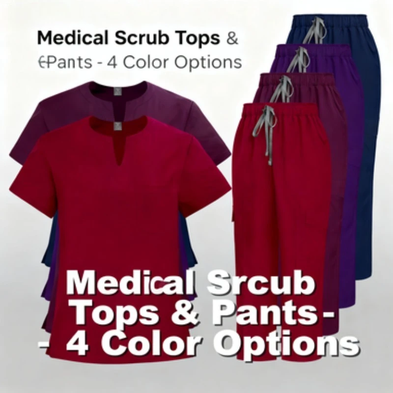 Thin Quick Drying Loose Elastic Casual Comfortable Straight Leg Pants Doctor Nurse Two Piece Overalls Set