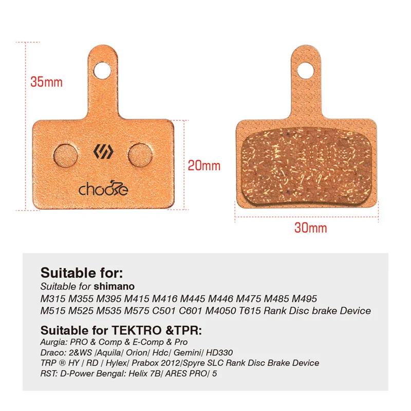 Chooee Ceramic Sintered MTB Disc Brake Pads For Shimano Deore B01S Mountain Bike Brake Pads