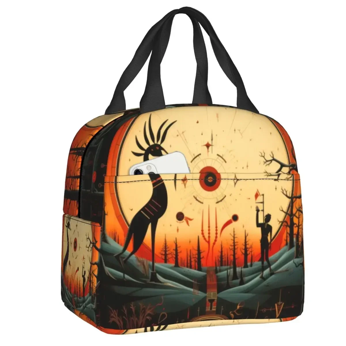 

Custom Kokopelli Lunch Bag Men Women Thermal Cooler Insulated Lunch Boxes for Kids School