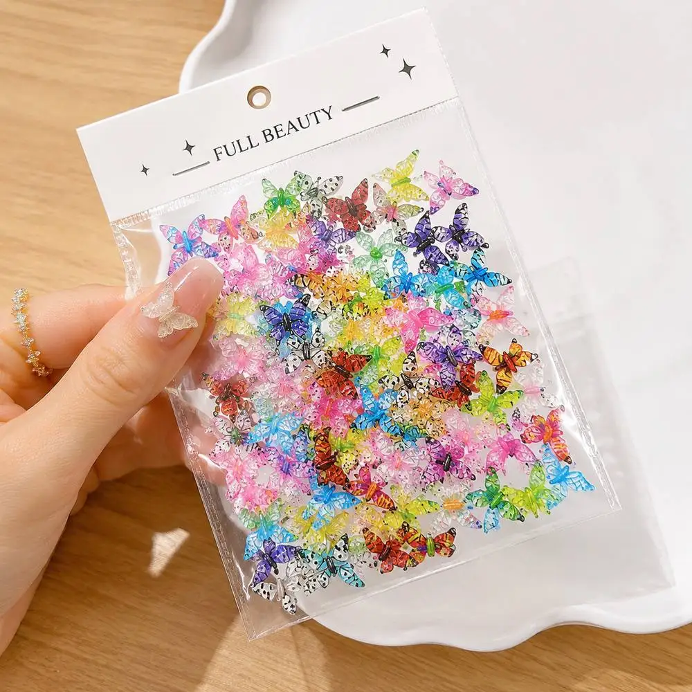 

50Pcs Colorful Aurora Butterfly Nail Charms Multicolor Design Butterfly Nail Art Decoration Gift Idea Butterfly Nail Supplies
