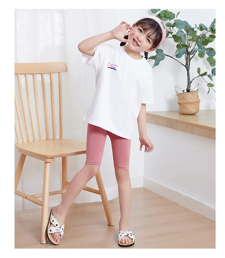 Prinzessinnen Mädchen Frühling Sommer Fünf-Punkt-Hosen Leggings Kurze Hosen Bonbonfarben Knielange Baby Kinder Weiche Baumwoll-Caprihosen – Detail 26