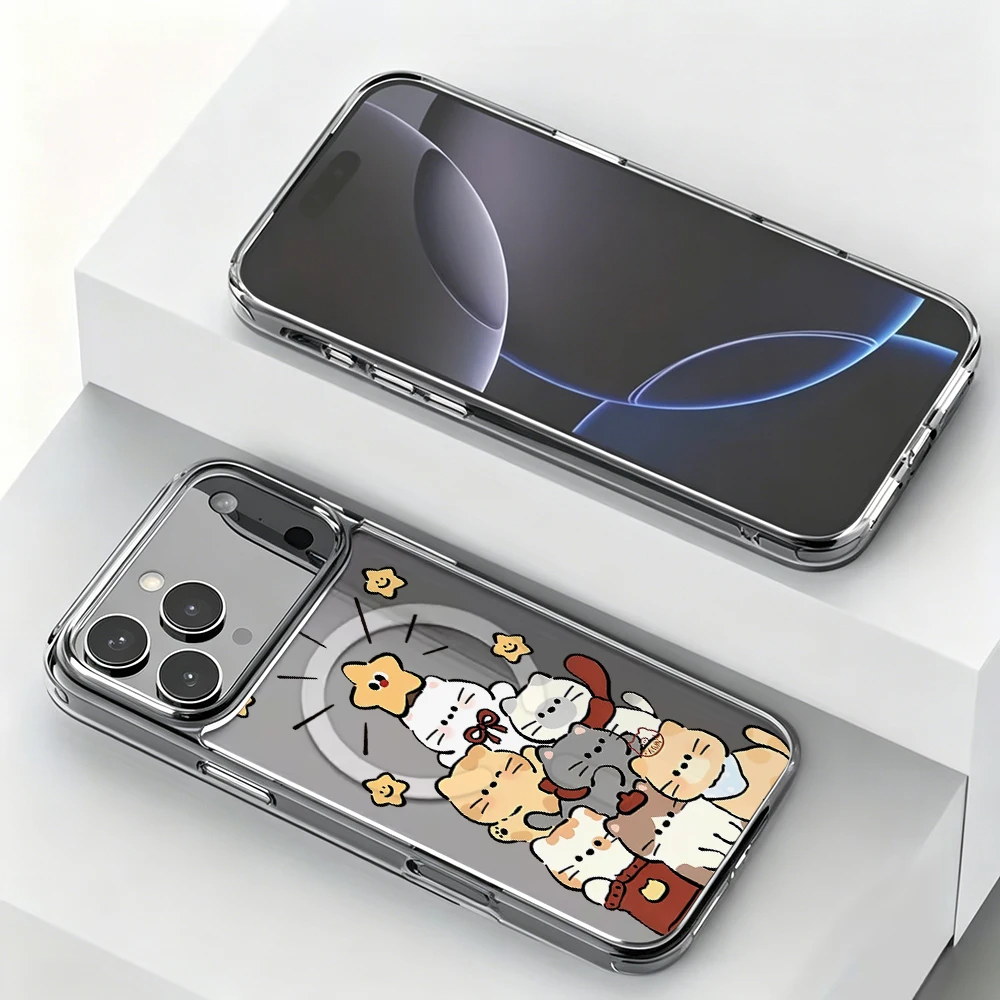 Cute Cartoon Kitten Print Compatible Phone Case For iphone 17 14 15 16 11 12 13 Pro Max 17 Air 15 16 14 Plus 16E 17E Clear Cover view 5