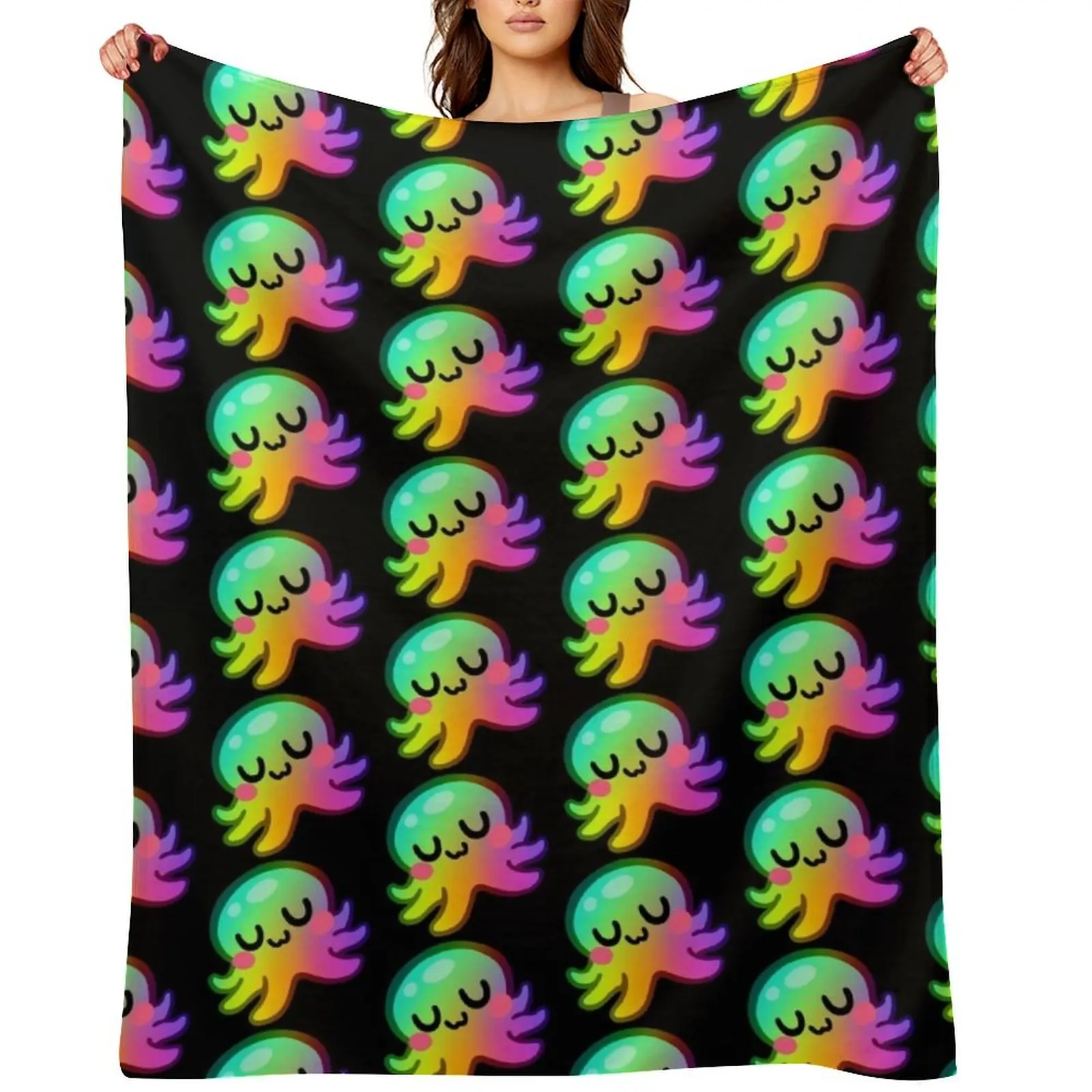 Плед Rainbow Kraken UwU, мягчайший винтажный плед в клетку для дивана, рождественское украшение, одеяла