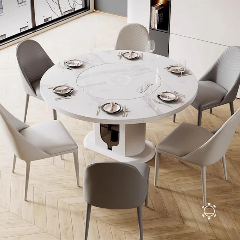 Unique Living Room Table Luxury Multifuctional Extendable Mobile Dining Table Round Kitchen Mesa De Comedor House Accessories