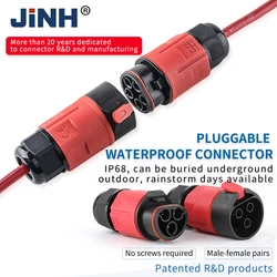 JINH CNP29 IP68 Waterproof Cable Connector Quick Connection Plug In Junction Male Female Insert  Electrical Terminal Adapter